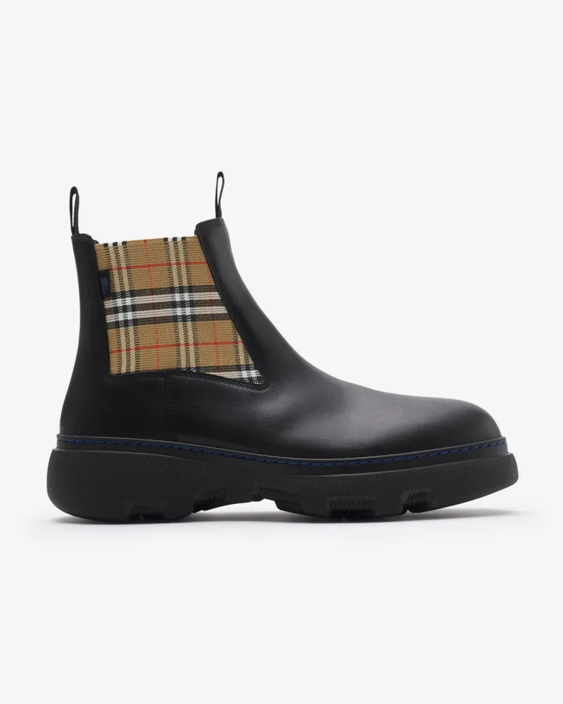 Burberry Chelsea-Stiefeletten „Creeper“ aus Leder Schwarz