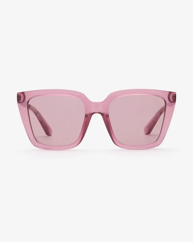 Burberry Eckige Sonnenbrille mit Check-Gravur Pastel-rosa