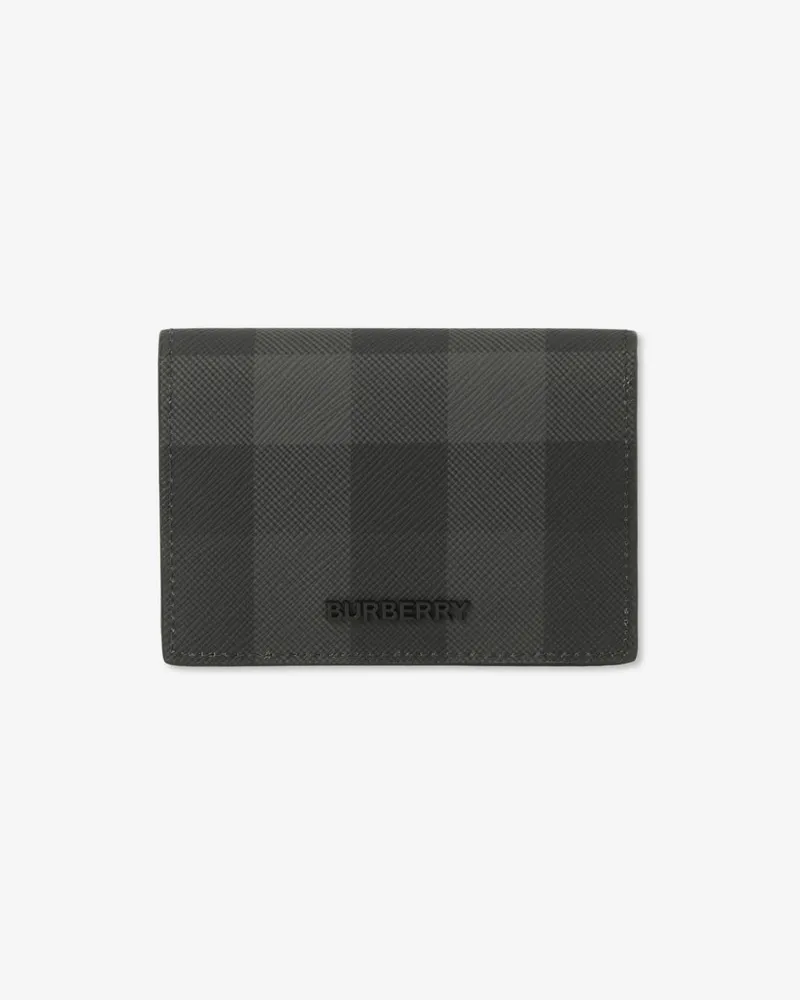 Burberry Faltbares Kartenetui in Check Charcoal-grau