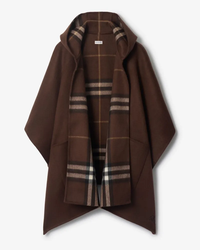 Burberry Kaschmir-Kapuzencape Treacle-braun