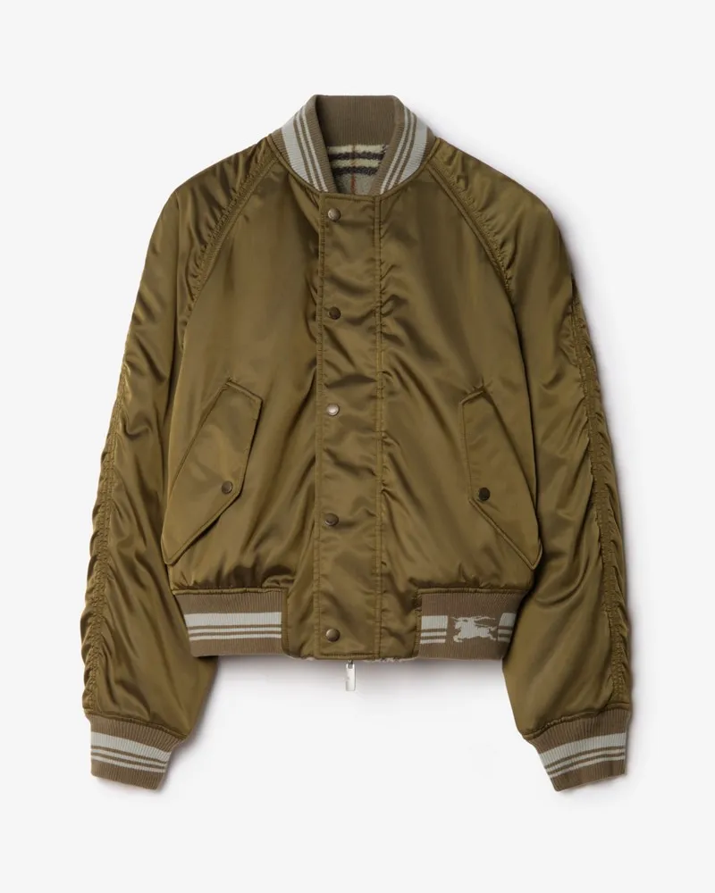 Burberry Wendbare Nylon-Bomberjacke , Size Tent-grün