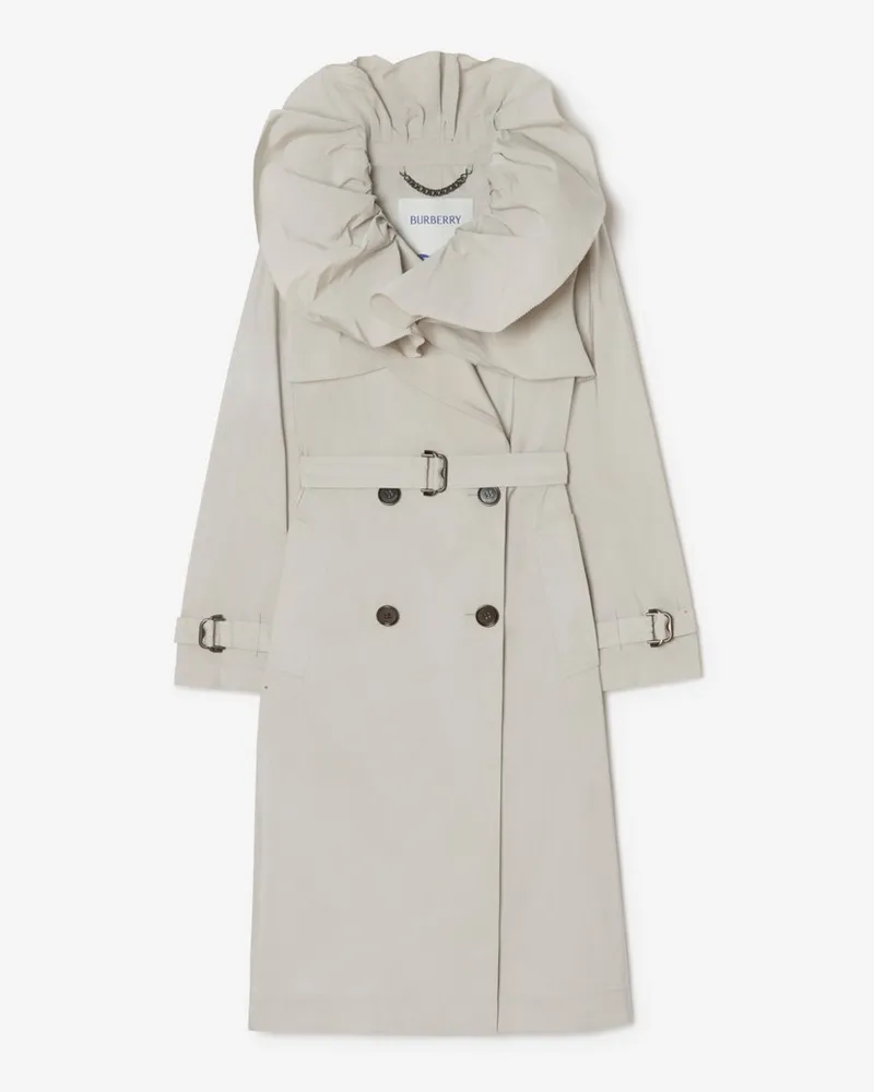 Burberry Langer Faillé-Trenchcoat „Clare“ , Size Glacier-blau