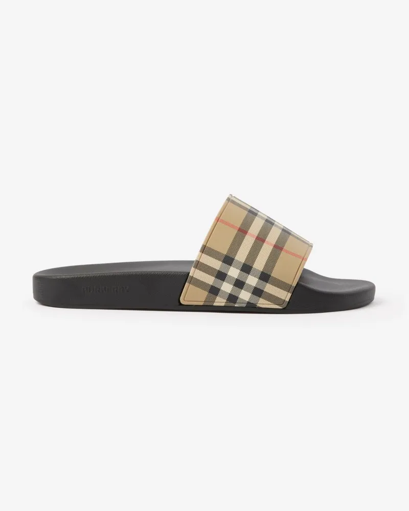 Burberry Slides in Check , Size Vintage-beige