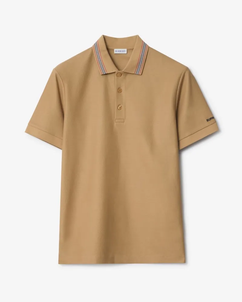 Burberry Baumwoll-Poloshirt Camelfarben