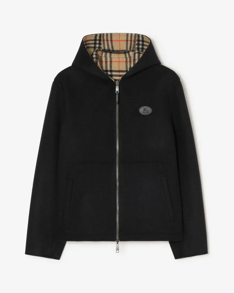 Burberry Wendbare Woll-Kapuzenjacke „Newport“ , Size Schwarz