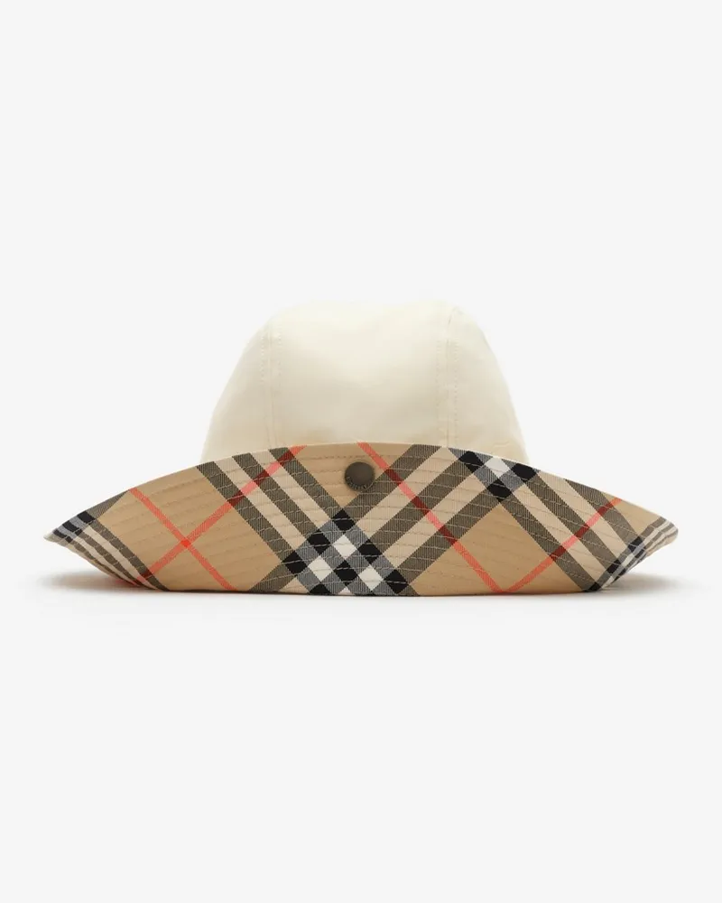 Burberry Hut aus Tropen-Gabardine mit Karo-Krempe Tundra