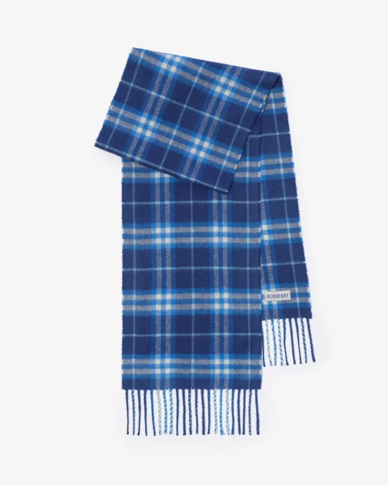 Burberry Kaschmirschal in Check , Size Torrent-blau