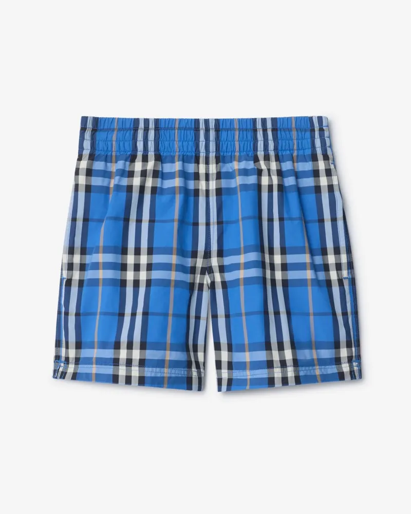 Burberry Schwimmshorts in Check , Size Hyacinth-blau