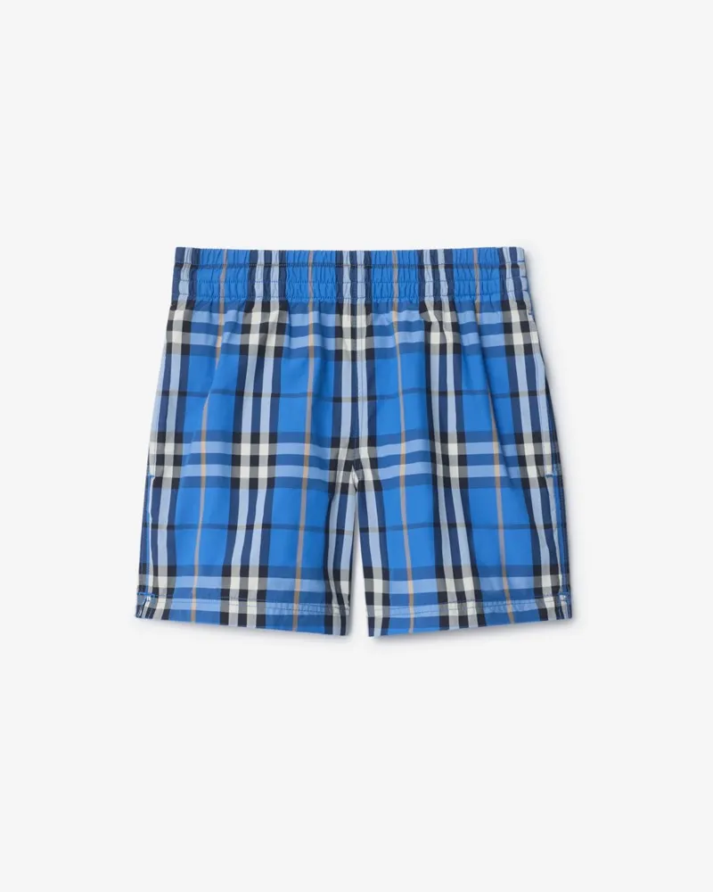 Burberry Schwimmshorts in Check , Size Hyacinth-blau