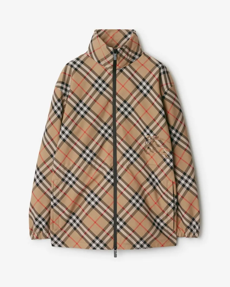 Burberry Jacke in Check , Size Sand-beige