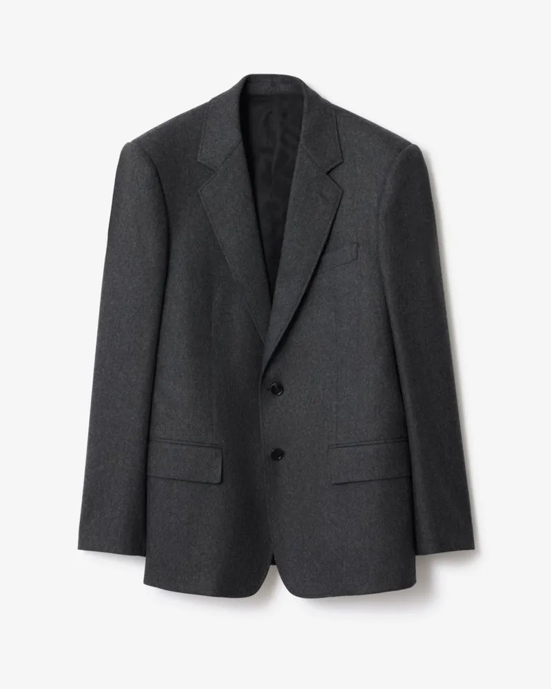 Burberry Elegantes Jackett aus Wollflanell Brisk-grau