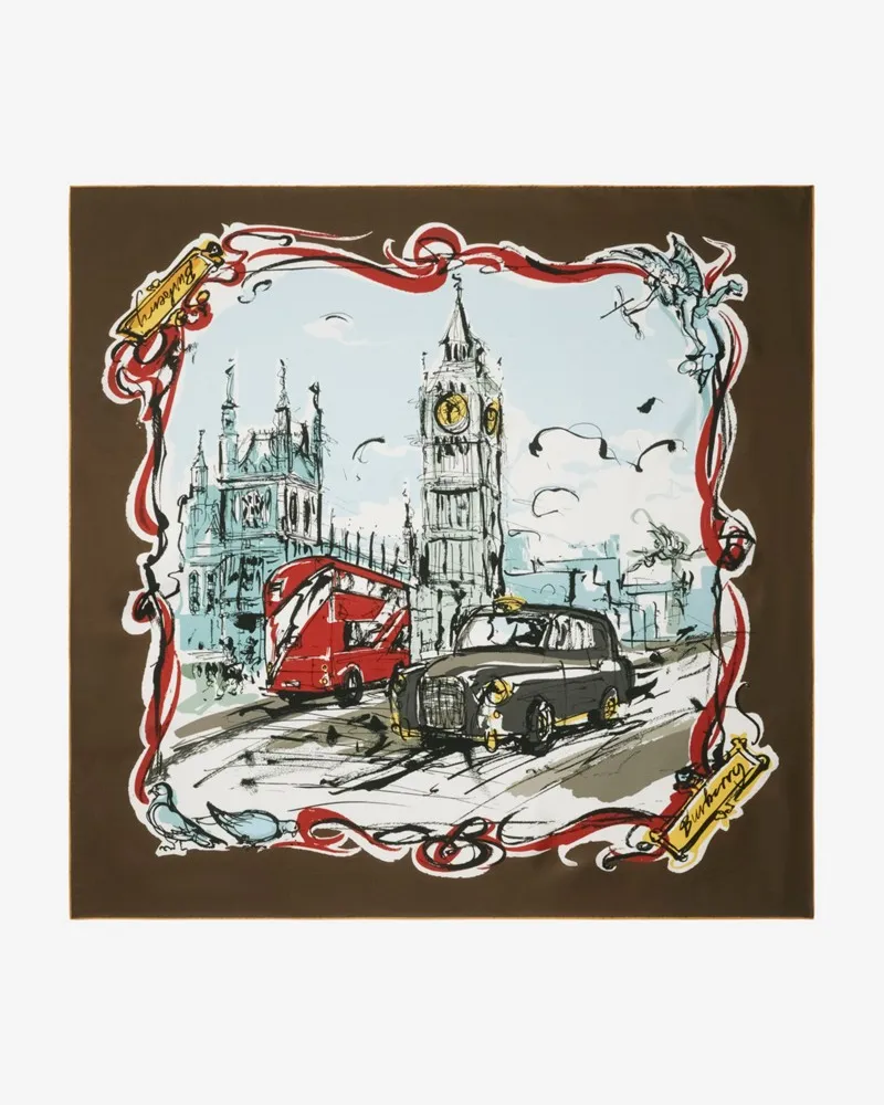 Burberry Seidenschal mit Westminster-Motiv Mulch