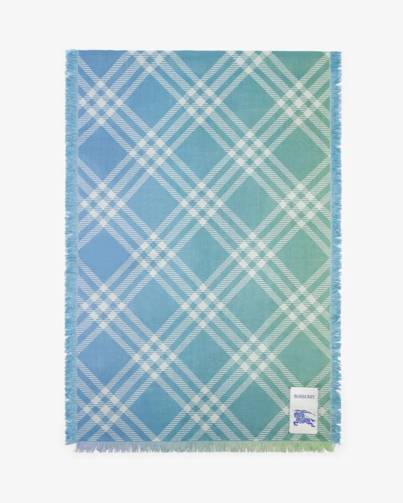 Burberry Woll-Seiden-Schal in Check mit Farbverlauf Racquet