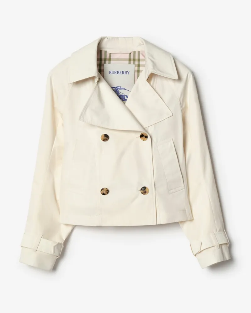 Burberry Leichte Cropped-Trenchjacke „Ladybrook“ , Size Seashell-weiß