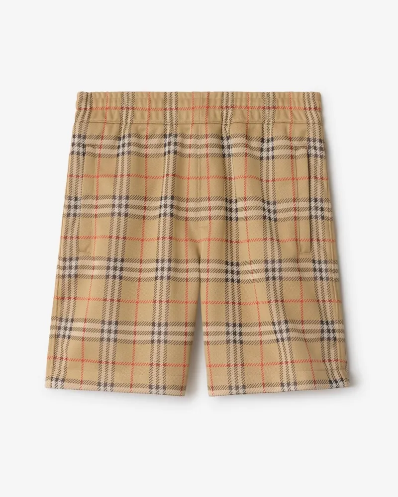 Burberry Jersey-Shorts in Check , Size Sand-beige