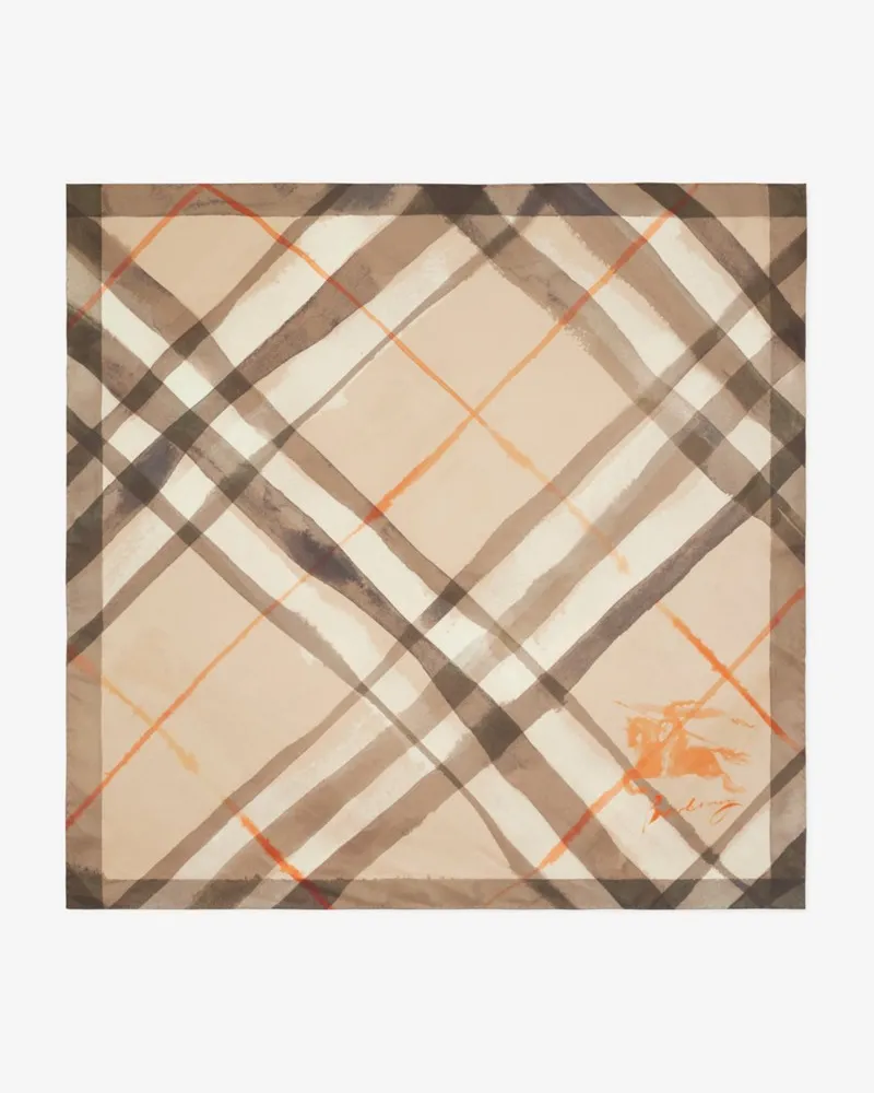 Burberry Seidenschal in Check in Aquarelloptik Birch