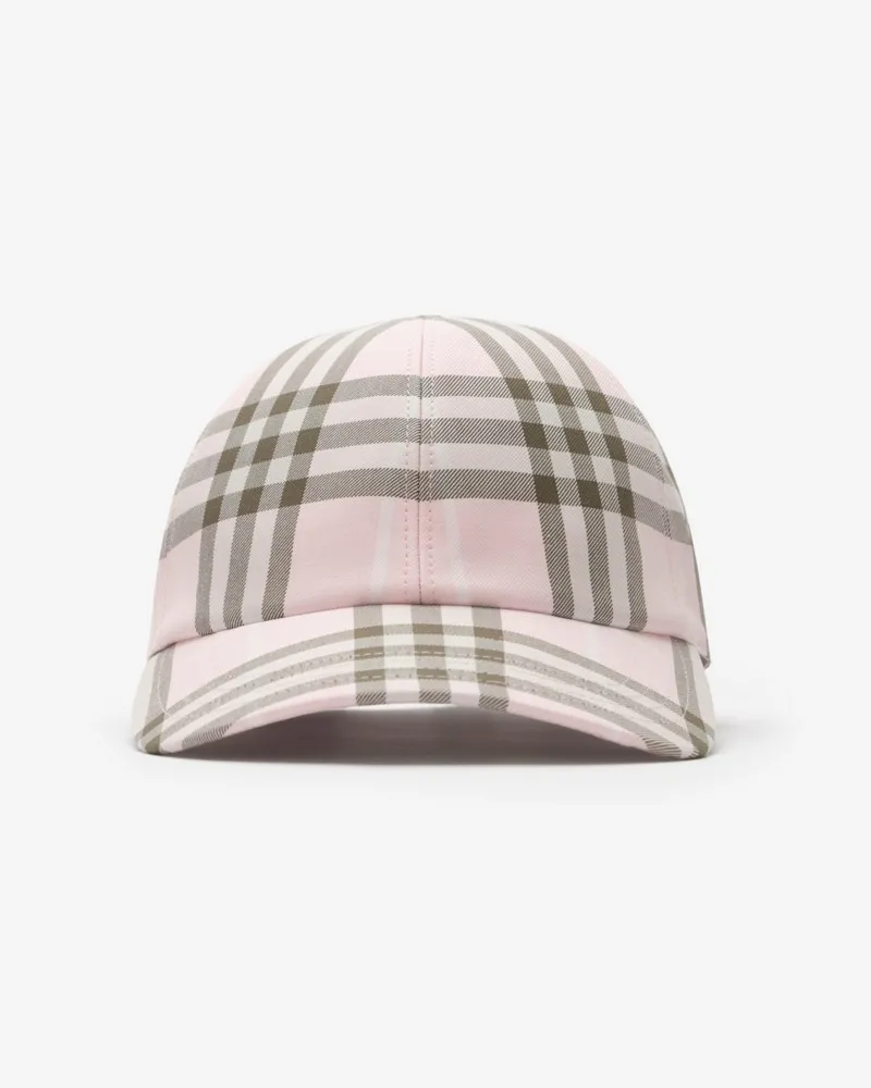 Burberry Baumwoll-Basecap in Check Mallow-rosa