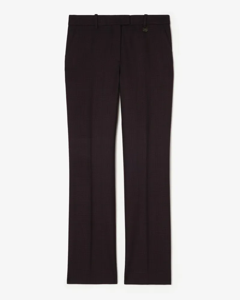 Burberry Elegante Wollhose mit Karomuster , Size Dunkles
