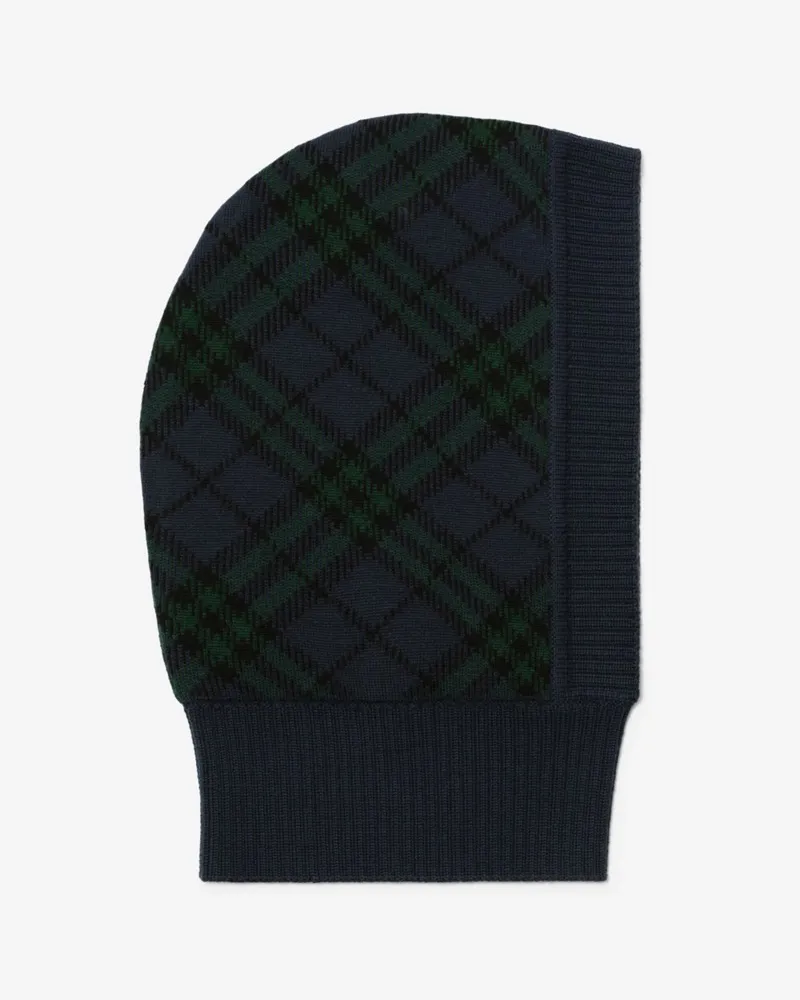 Burberry Wollmisch-Kapuze in Check , Size Black
