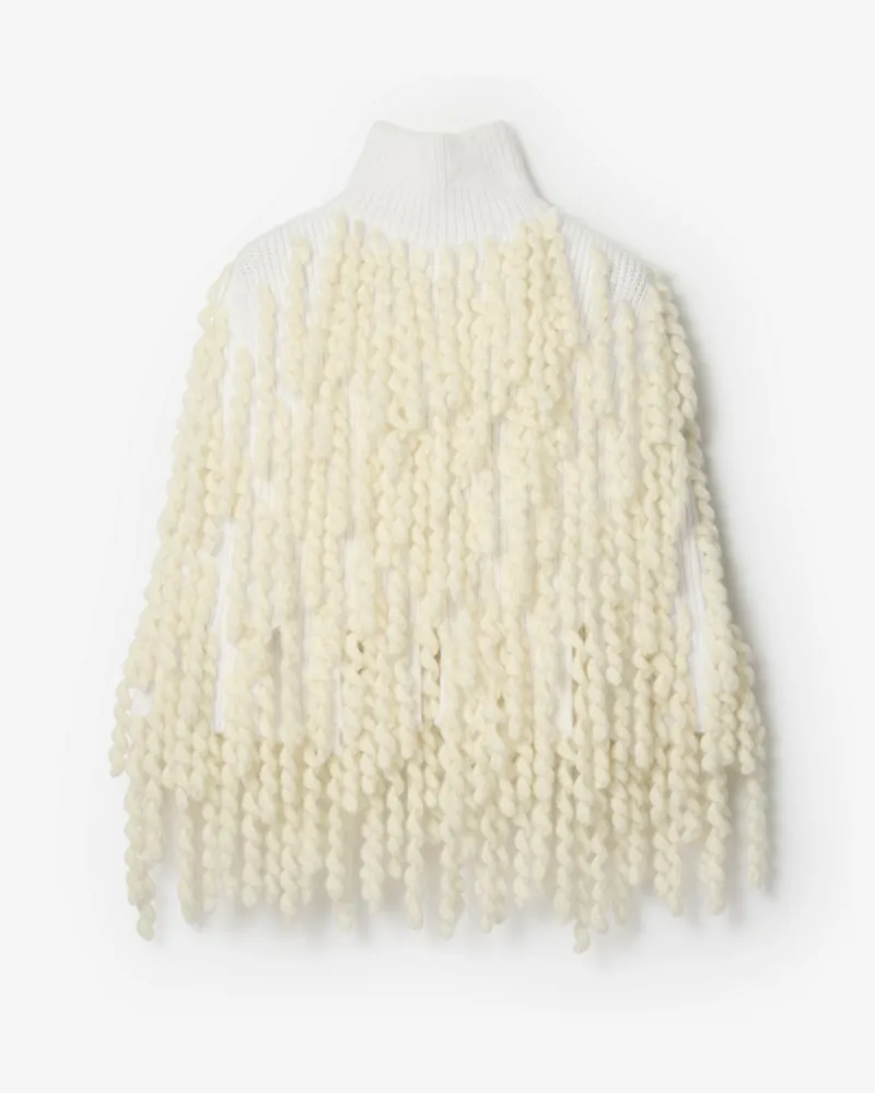 Burberry Woll-Mohairmisch-Cape Weiß