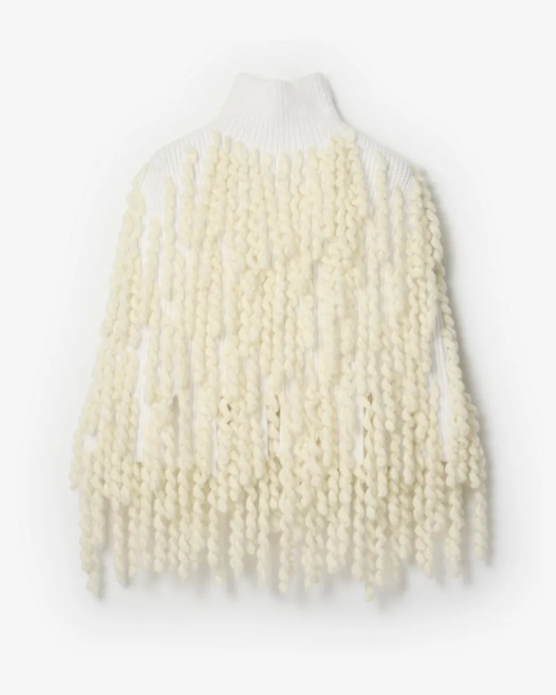 Burberry Woll-Mohairmisch-Cape Weiß