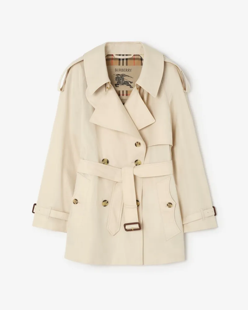 Burberry Kurzer Trenchcoat „Fitzrovia“ aus Tropengabardine , Size Beige