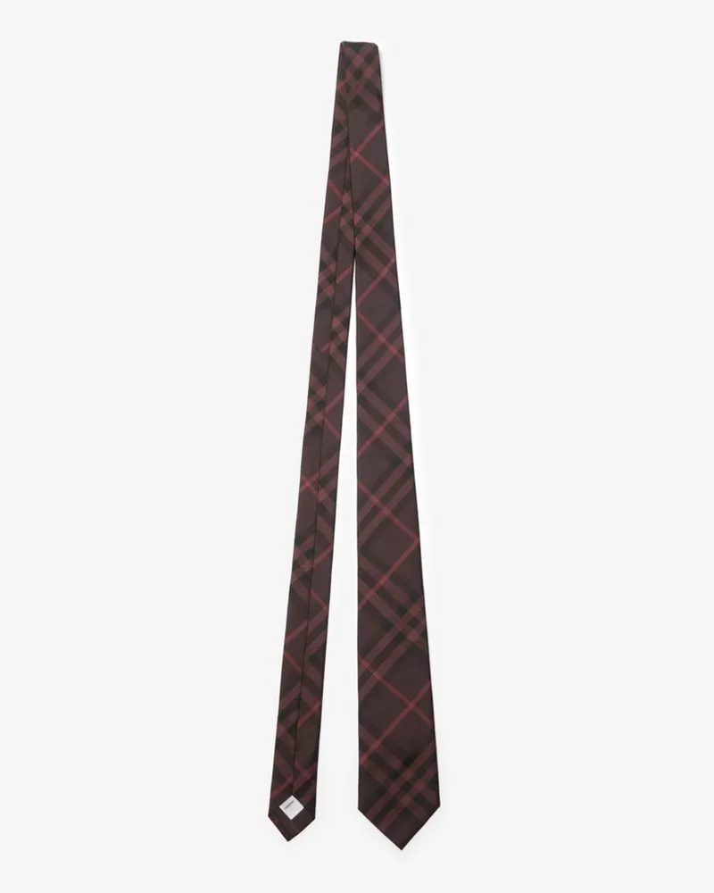 Burberry Seidenkrawatte in Check Wine-rot