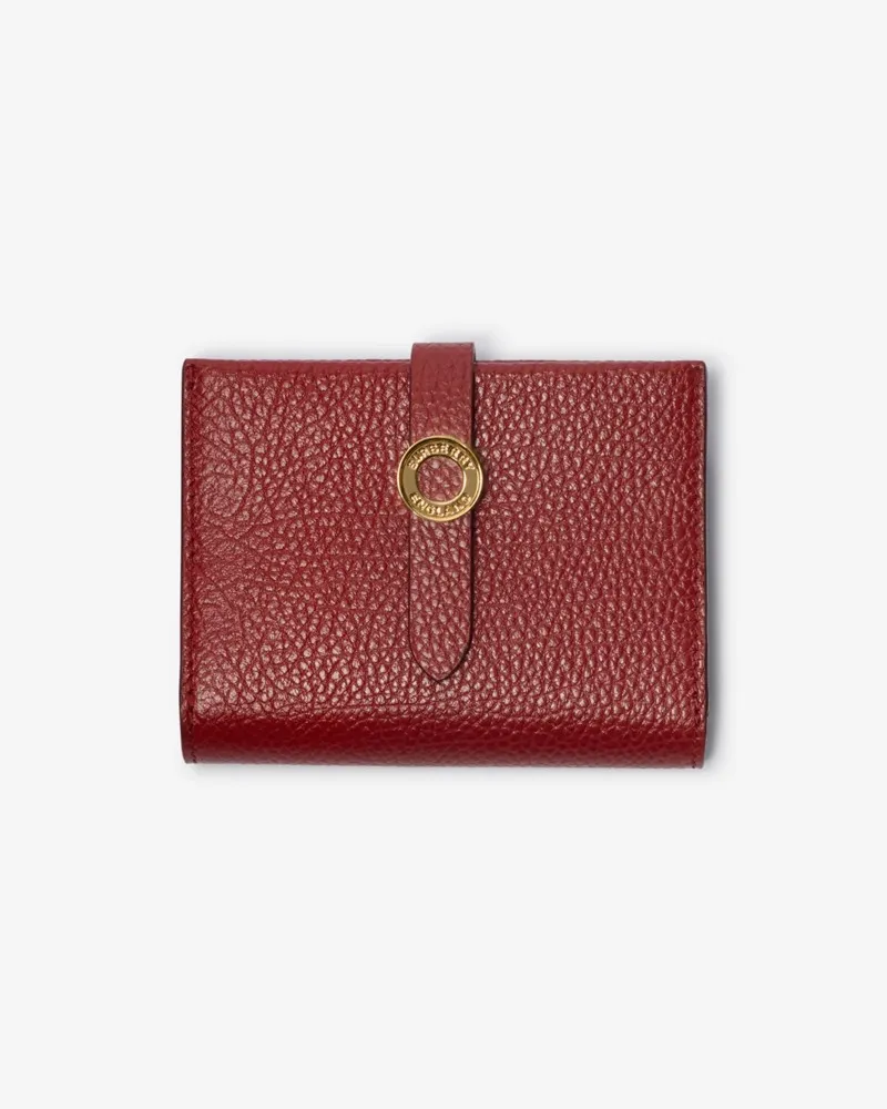 Burberry Faltbrieftasche aus genarbtem Leder Antikrot