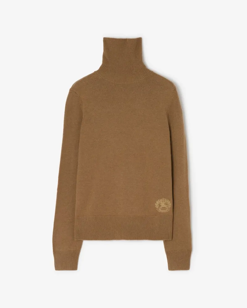 Burberry Woll-Kaschmir-Pullover mit Rollkragen Taupe-braun