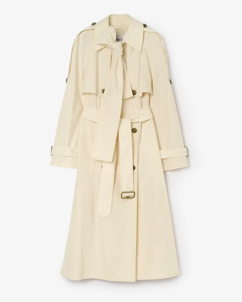 Burberry Langer Trenchcoat „Trerose“ aus Canvas Tundra-beige