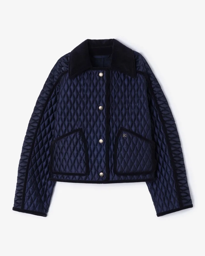 Burberry Cropped-Steppjacke „Floriston“ aus Nylon , Size Storm-blau