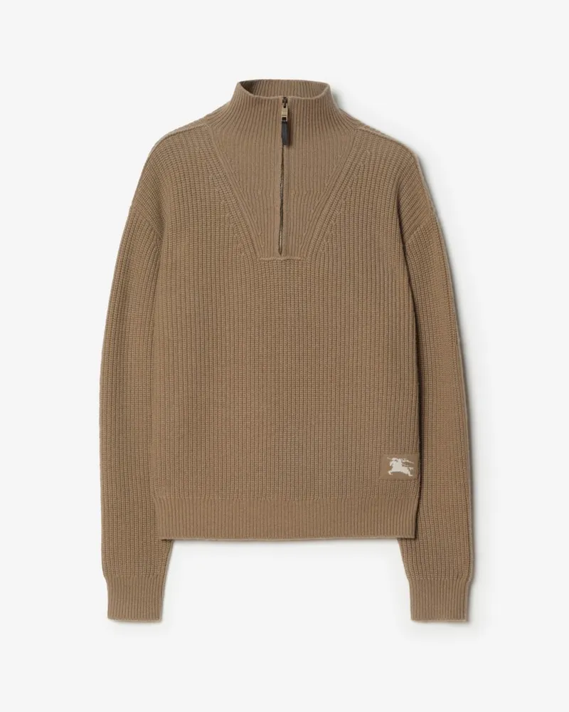 Burberry Kaschmirpullover mit halblangem Reißverschluss Mink