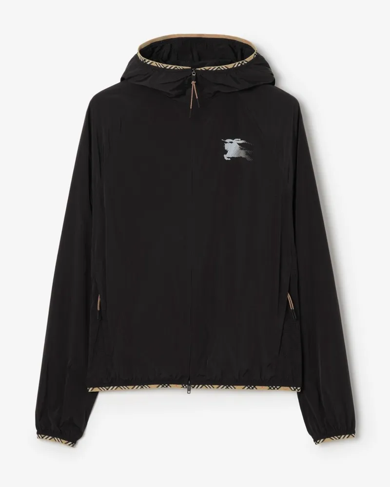 Burberry Nylon-Kapuzenjacke , Size Schwarz