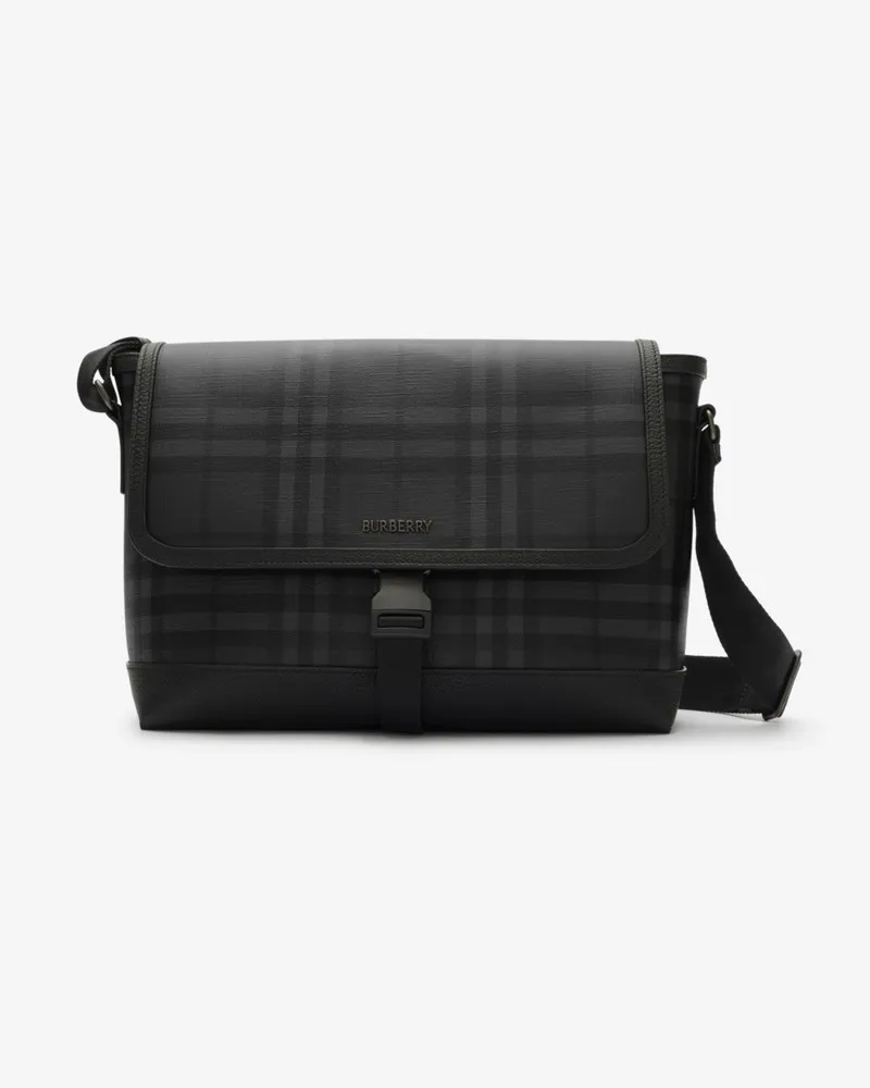 Burberry Messenger-Tasche „City“ in Check Iron-grau
