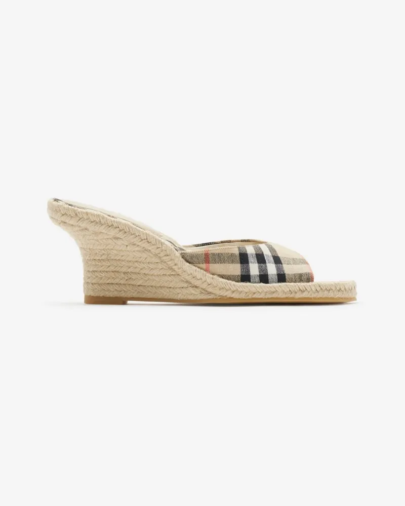 Burberry Espadrille-Mules „Mews“ in Check , Size Sand-beige