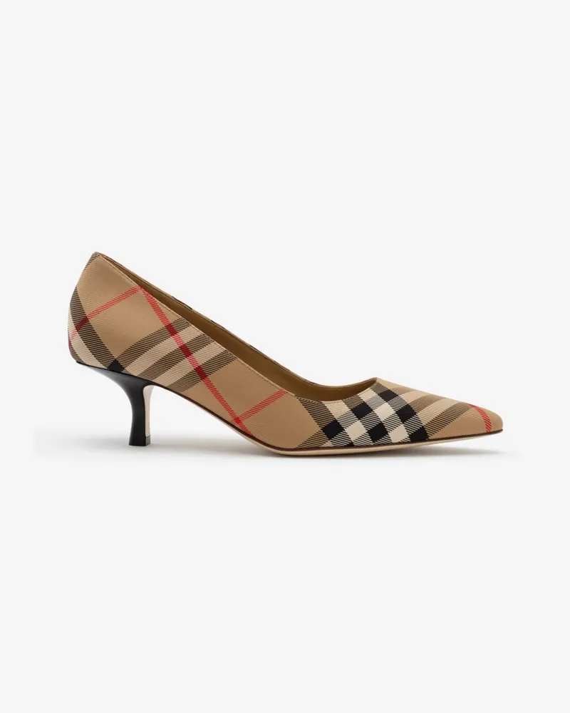 Burberry Pumps „Dame“ in Check mit niedrigem Absatz , Size Vintage-beige
