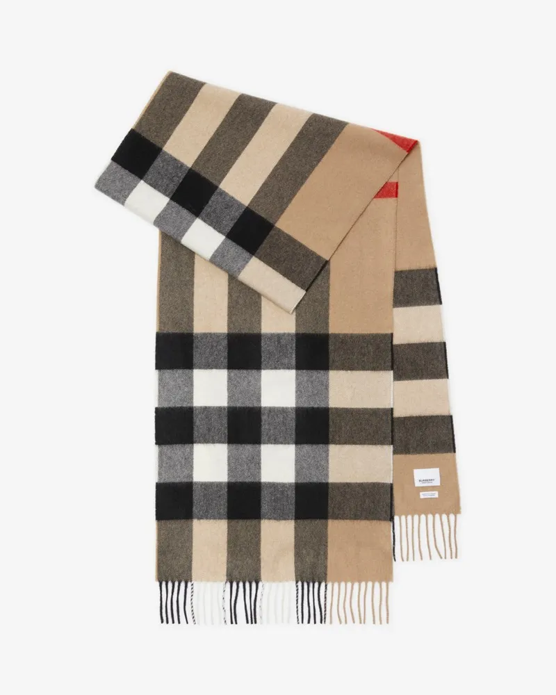 Burberry Kaschmirschal in Check Vintage-beige