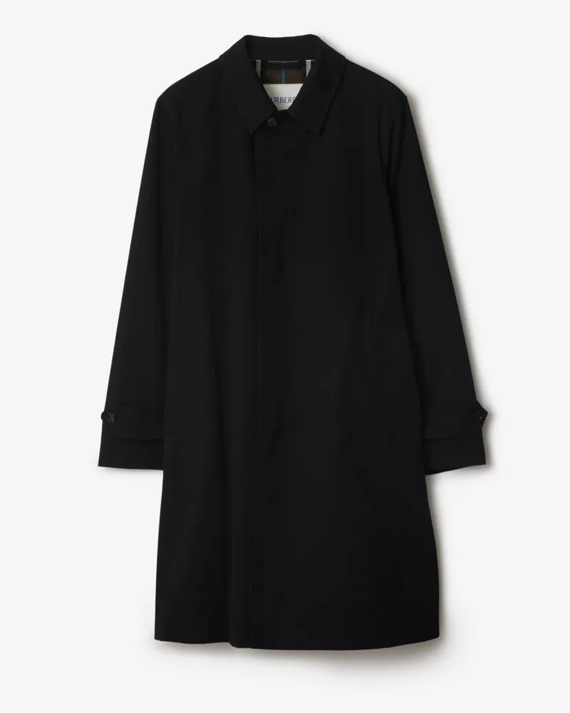 Burberry Langer Car Coat aus Gabardine Schwarz