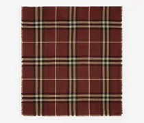 Breiter Woll-Seiden-Schal mit Wendeseite in Check