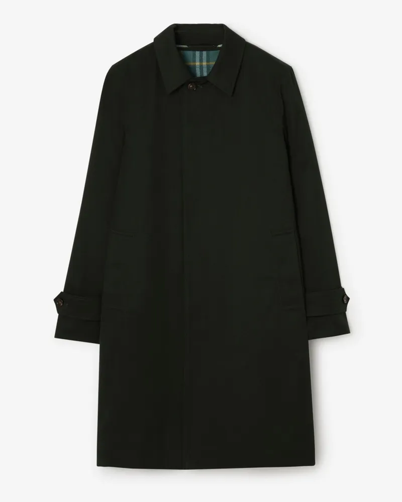 Burberry Langer Gabardine-Car Coat mit herausnehmbarem Futter , Size Marsh