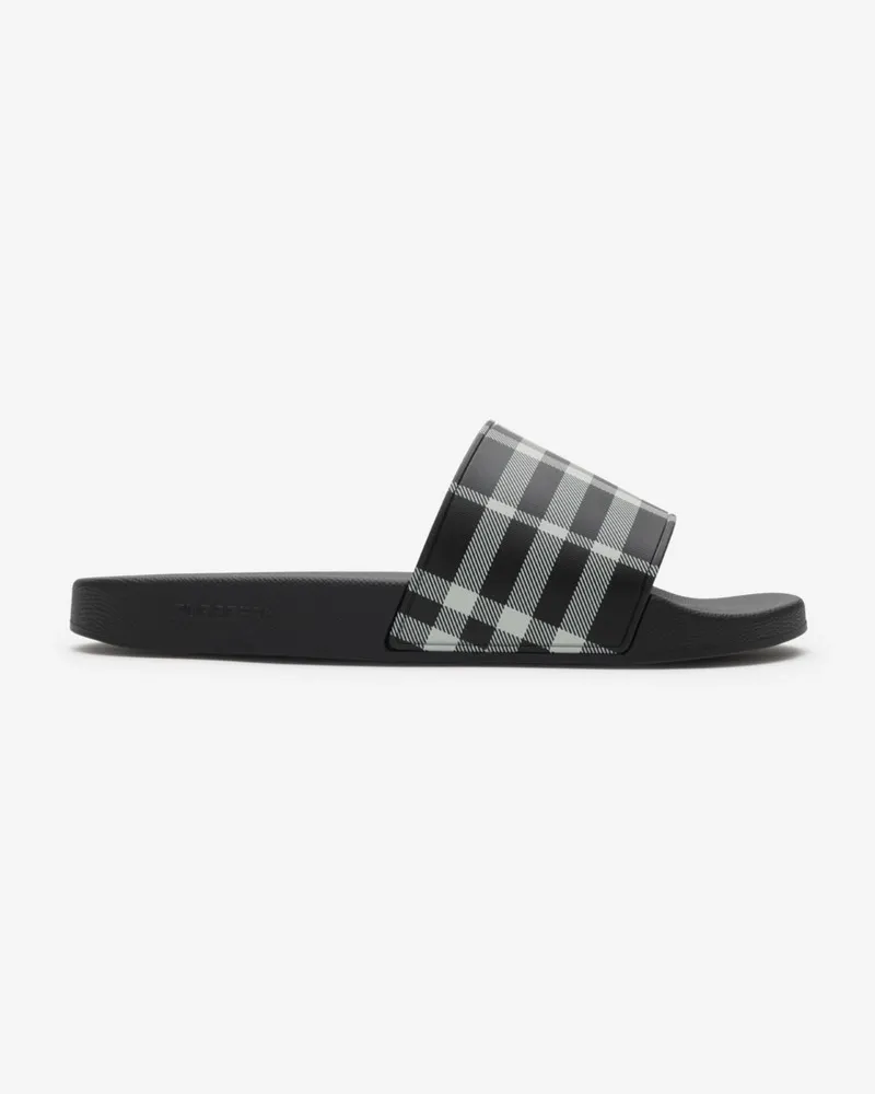 Burberry Slides in Check Schwarz