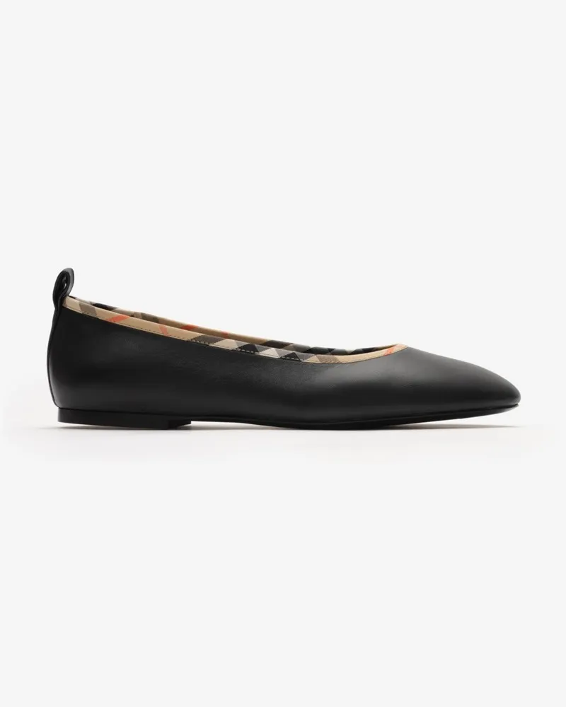 Burberry Lederballerinas „Robin“ mit Karobesatz , Size Black