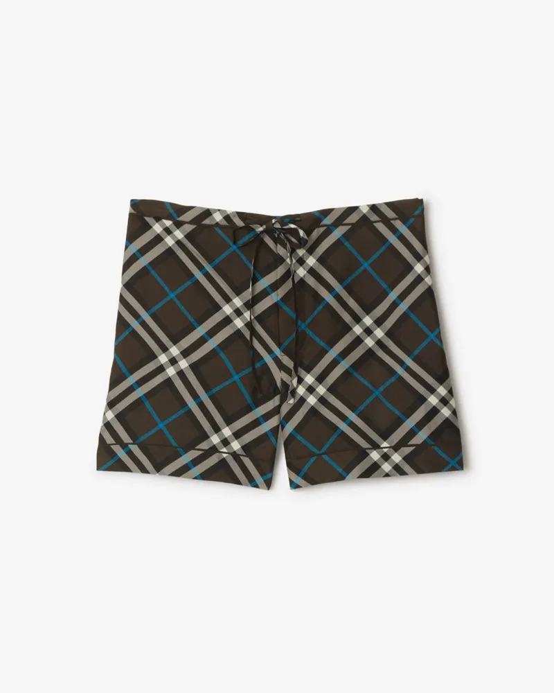 Burberry Seiden-Pyjamashorts in Check Snug