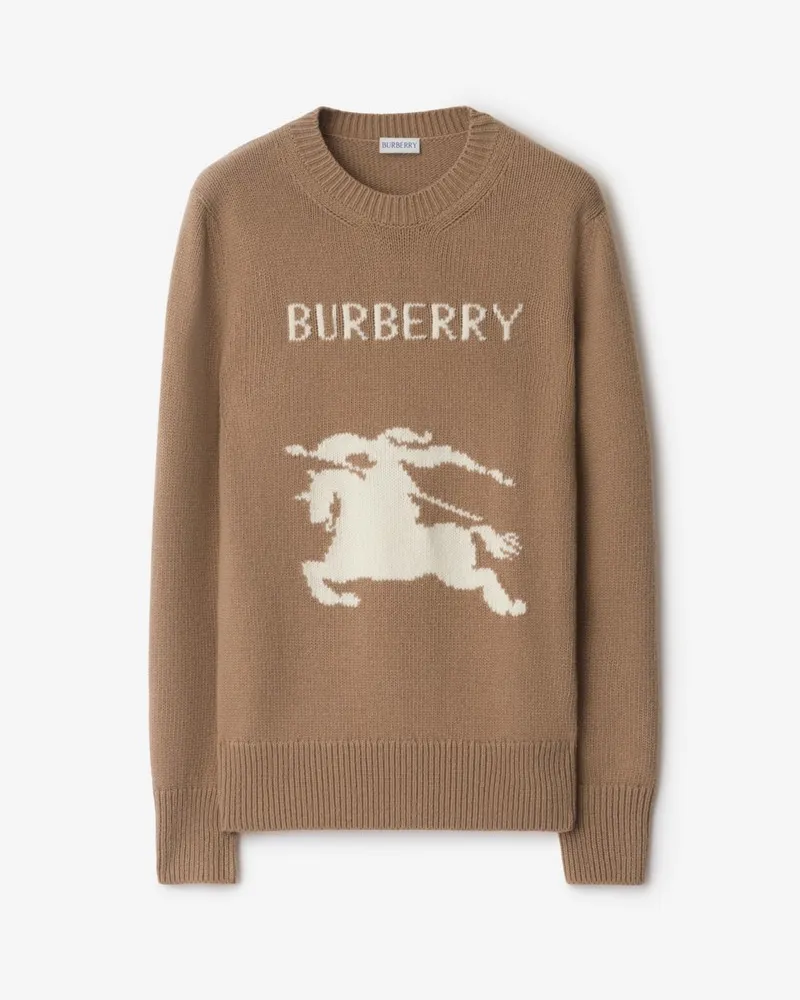 Burberry Woll-Kaschmir-Pullover mit EKD-Motiv Camel