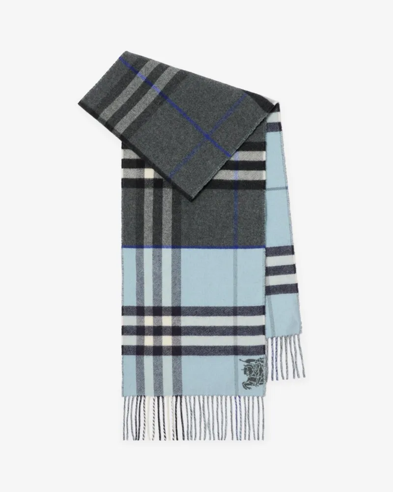 Burberry Kaschmirschal in kontrastierendem Check Marlborough-grau