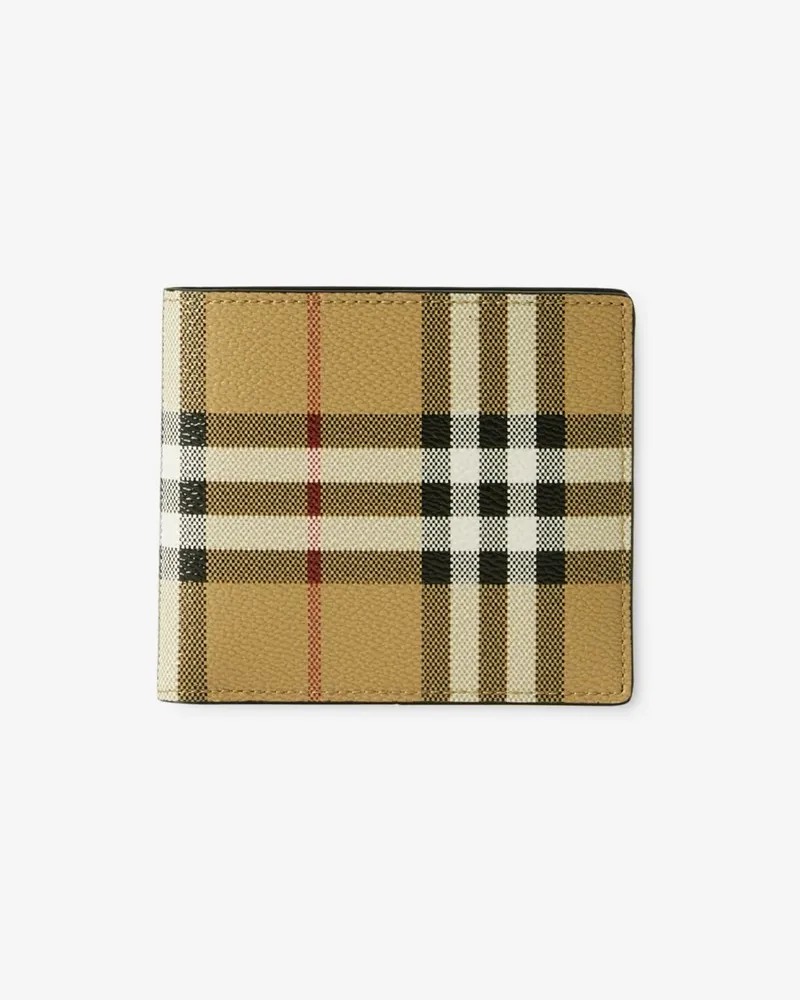 Burberry Faltbrieftasche in Check mit Münzfach Vintage-beige