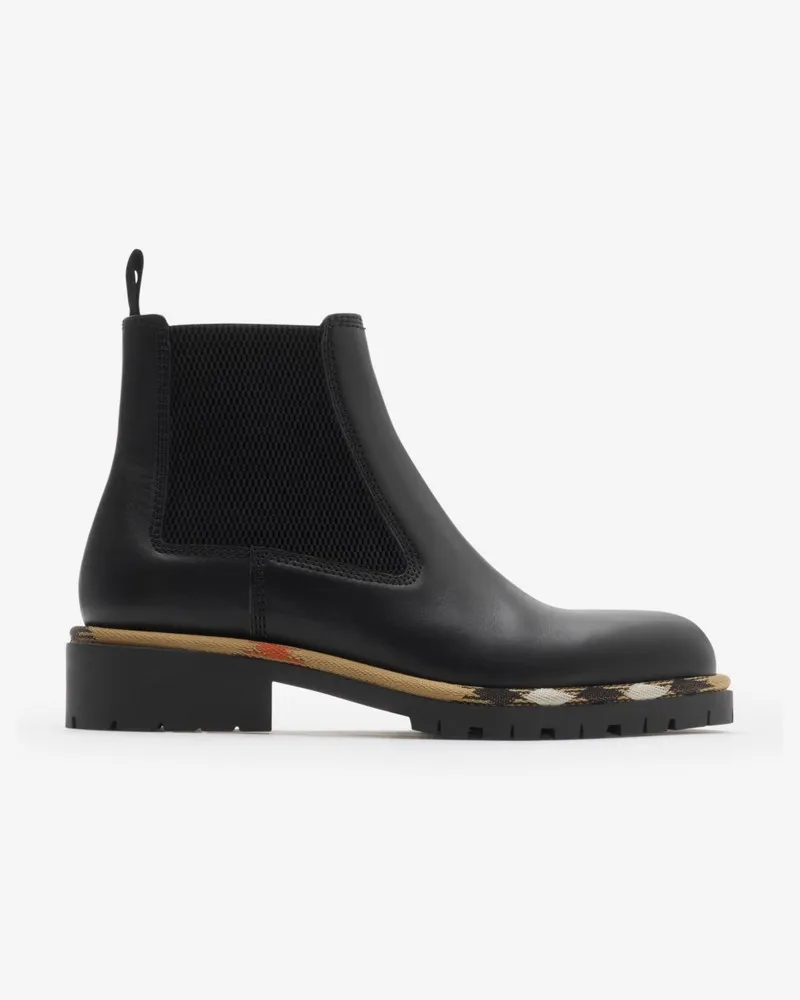 Burberry Chelsea-Stiefel „Gravel“ aus Leder Schwarz