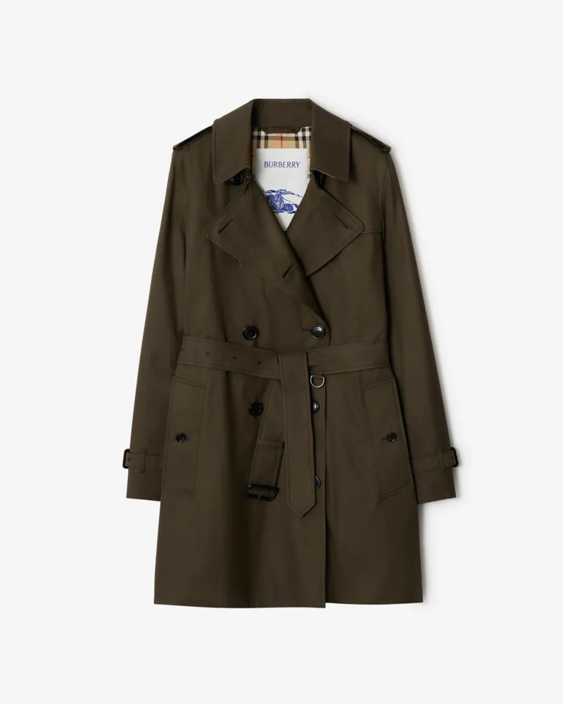 Burberry Kurzer Trenchcoat „Kensington“ aus Tropengabardine , Size Green-grün