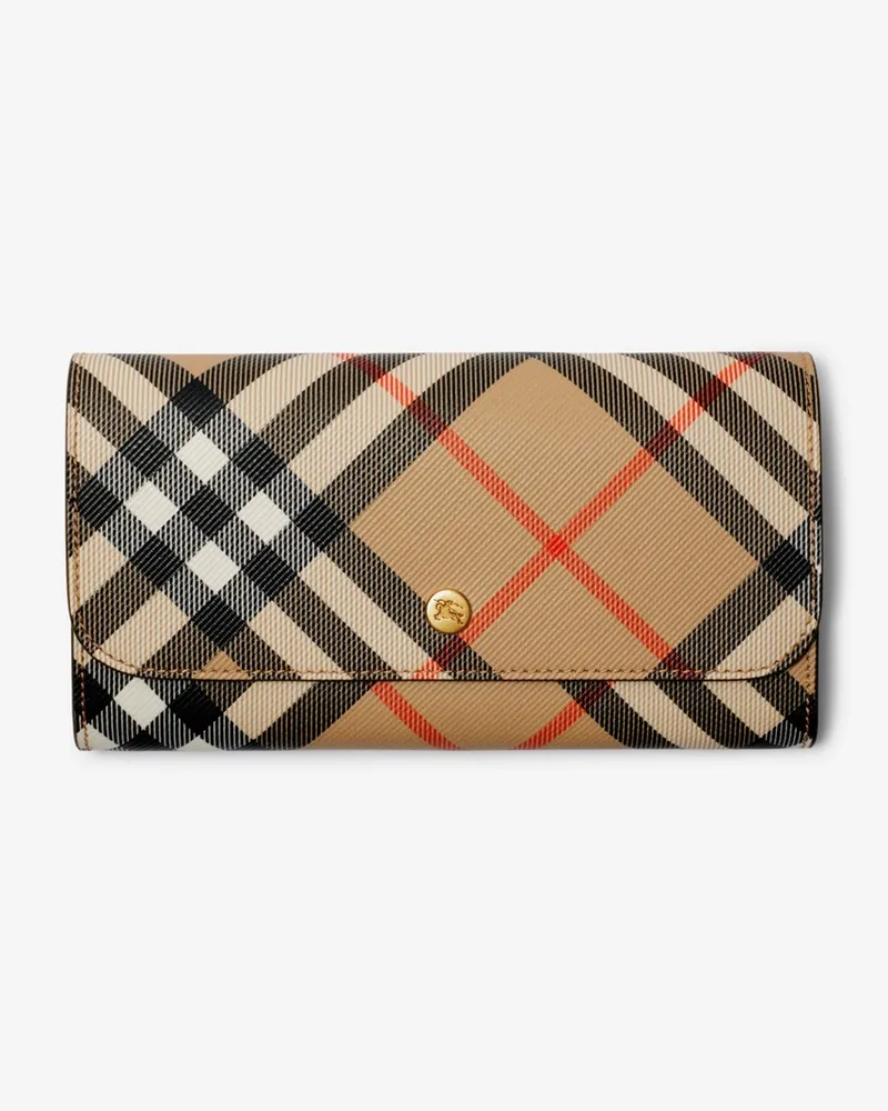 Burberry Brieftasche in Check im Kontinentalformat Sand