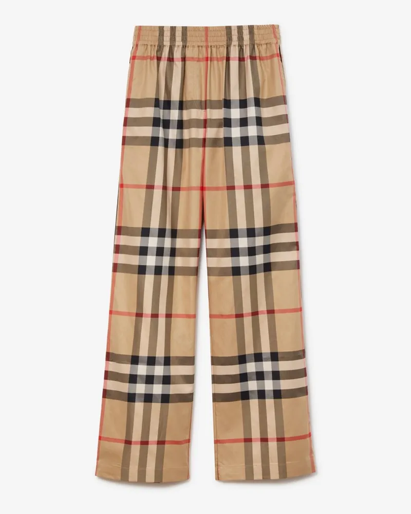 Burberry Baumwollhose in Check Vintage-beige